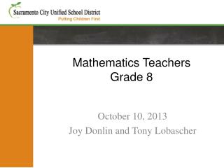 Mathematics Teachers Grade 8