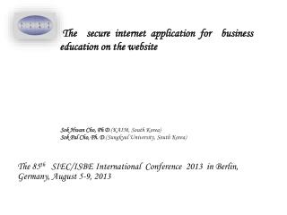 The secure internet application for business education on the website