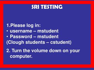 SRI TESTING