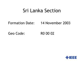 Sri Lanka Section