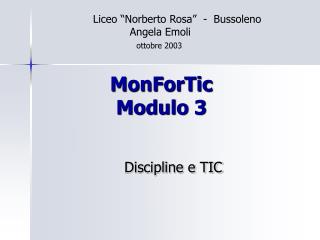 MonForTic Modulo 3