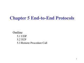 Chapter 5 End-to-End Protocols