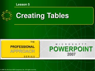 Creating Tables