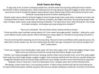 Kisah Tawon dan Elang