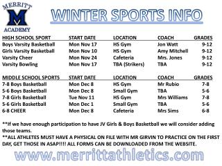 WINTER SPORTS INFO