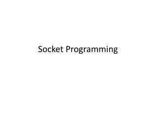 Socket Programming