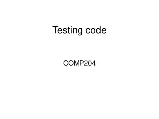 Testing code