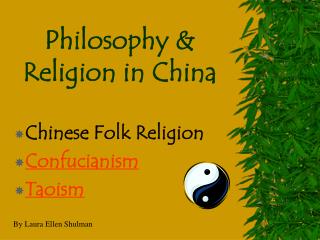 Philosophy &amp; Religion in China