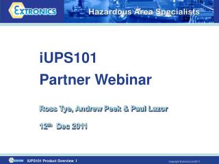iUPS101 Partner Webinar