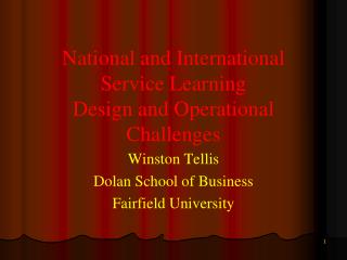 National and International Service Learning Design and Operational Challenges