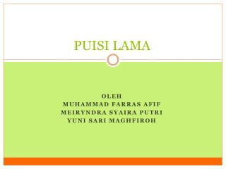 PUISI LAMA