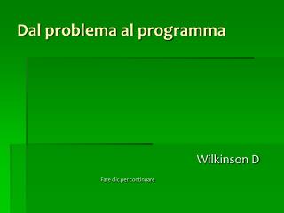 Dal problema al programma