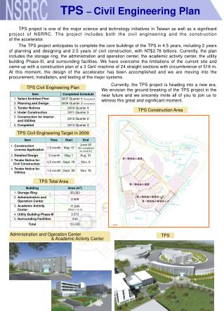 TPS – Civil Engineering Plan