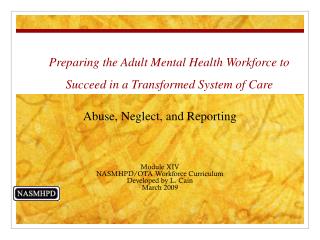 Preparing the Adult Mental Health Workforce to Succeed in a Transformed System of Care