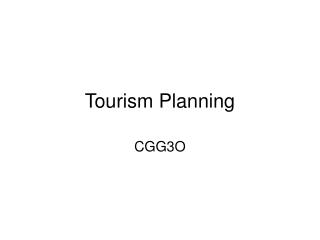 Tourism Planning