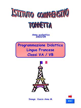 Programmazione Didattica Lingua Francese Classi VA / VB
