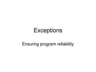 Exceptions