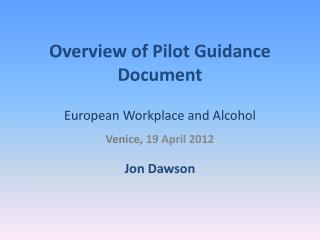 Overview of Pilot Guidance Document
