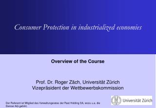 Consumer Protection in industrialized economies