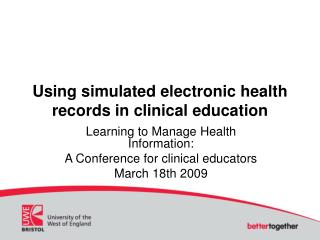 Using simulated electronic health records in clinical education