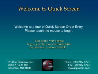 Welcome to Quick Screen