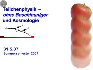 Teilchenphysik – ohne Beschleuniger und Kosmologie