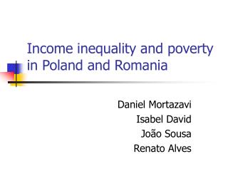 Income inequality and poverty in Poland and Romania