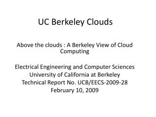 UC Berkeley Clouds