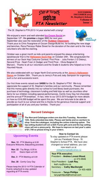 PTA Newsletter