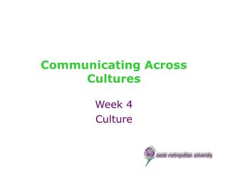 Communicating Across Cultures