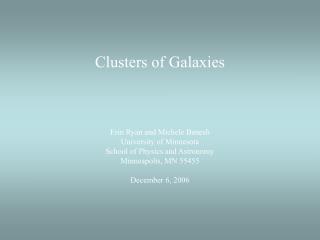 Clusters of Galaxies