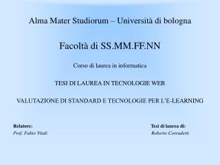 Alma Mater Studiorum – Università di bologna