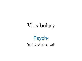Vocabulary