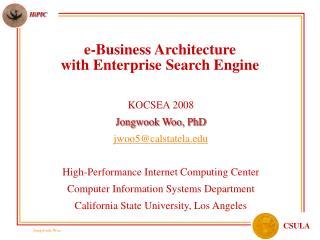 e-Business Architecture with Enterprise Search Engine