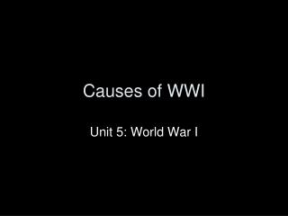 Causes of WWI