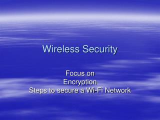 Wireless Security