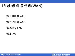 13 장 광역 통신망 (WAN)