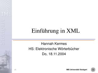 Einführung in XML