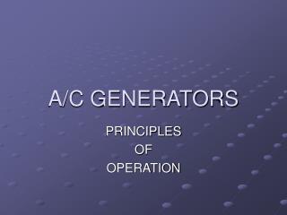 A/C GENERATORS