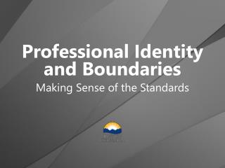 Professional Identity and Boundaries