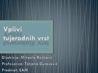 Vplivi tujerodnih vrst