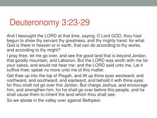 Deuteronomy 3:23-29