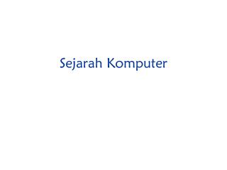 Sejarah Komputer