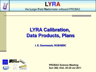 LYRA Calibration, Data Products, Plans I. E. Dammasch , ROB/SIDC