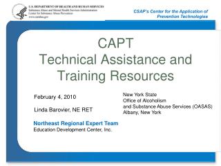 CAPT Technical Assistance and Training Resources