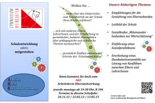 Schulentwicklung aktiv mitgestalten