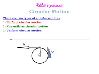 المحاضرة الثالثة Circular Motion