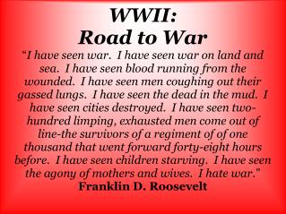 WWII: Road to War