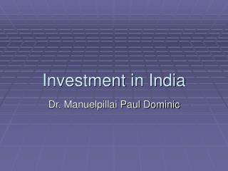 Investment in India