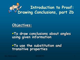 Introduction to Proof: Drawing Conclusions, part 2b